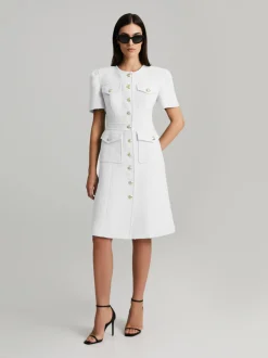 Andiata naisten Bouclé-mekko, ELINOR DRESS Valkoinen