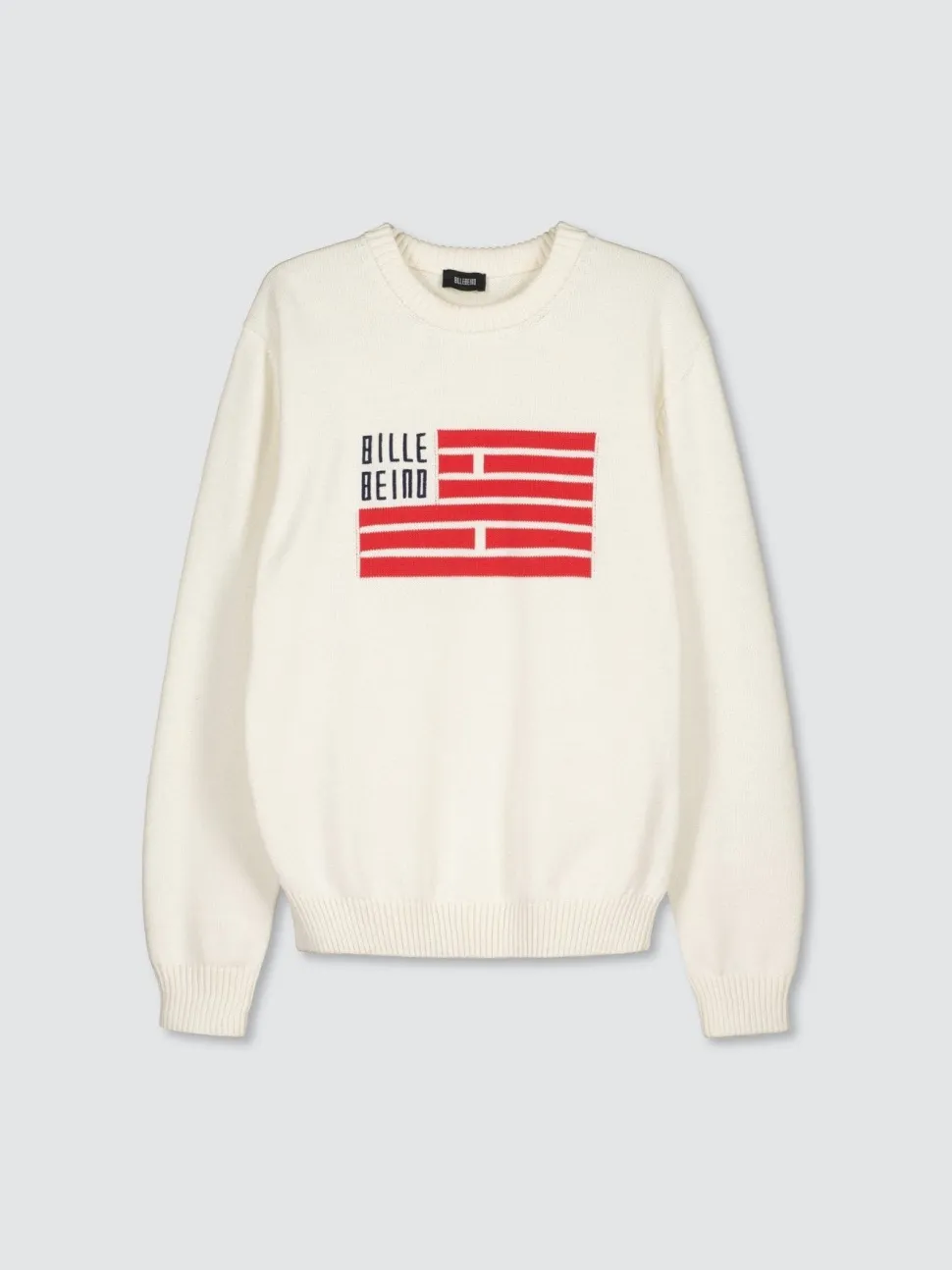 Billebeino miesten neulepaita, FLAG SWEATER Valkoinen