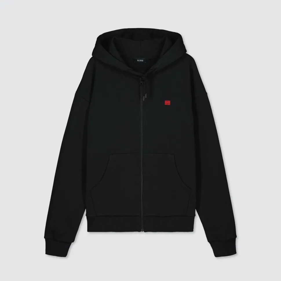 Billebeino unisex huppari, RED BRICK ZIP HOODIE Musta