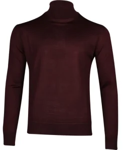 Black Blue Miesten Neulepusero, BASIC TURTLENECK Viininpunainen