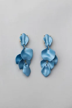 Bow 19 korvakorut, LEAF EARRING Vaaleansininen
