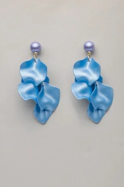 Bow 19 korvakorut, LEAF EARRING Vaaleansininen