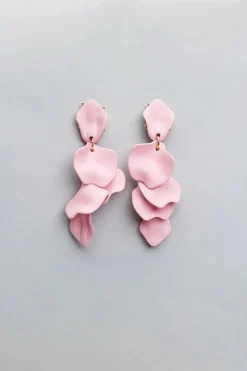 Bow 19 korvakorut, LEAF EARRING Vaaleanpunainen