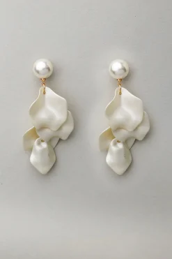 Bow 19 korvakorut, LEAF EARRING Valkoinen