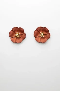 Bow19 korvakorut Flower Small Earring, Poltettu oranssi