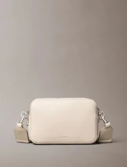Calvin Klein Accessories naisten laukku Webbing Double Strap Camera Bag, vaalea beige