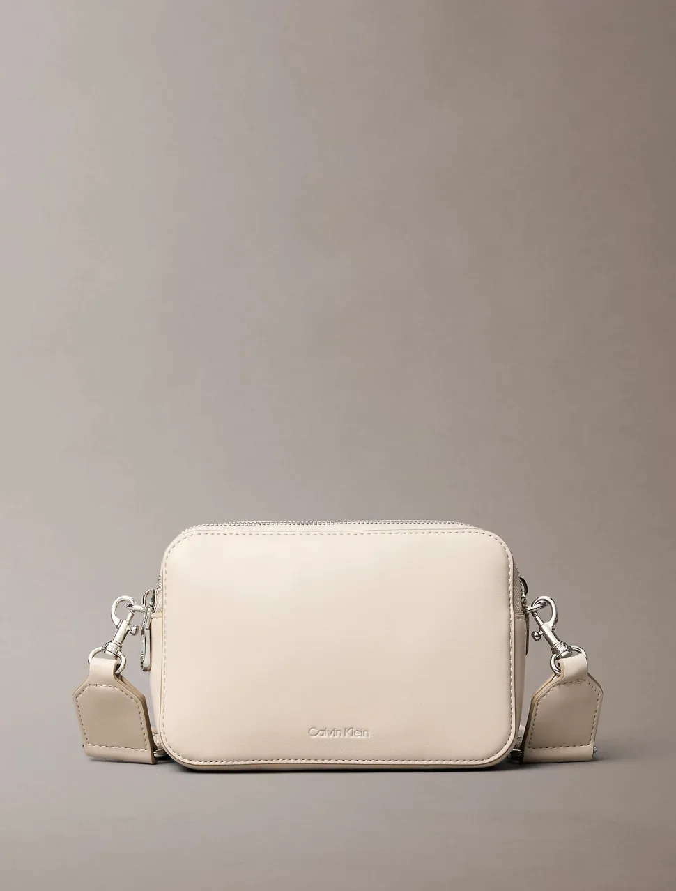 Calvin Klein Accessories naisten laukku Webbing Double Strap Camera Bag, vaalea beige