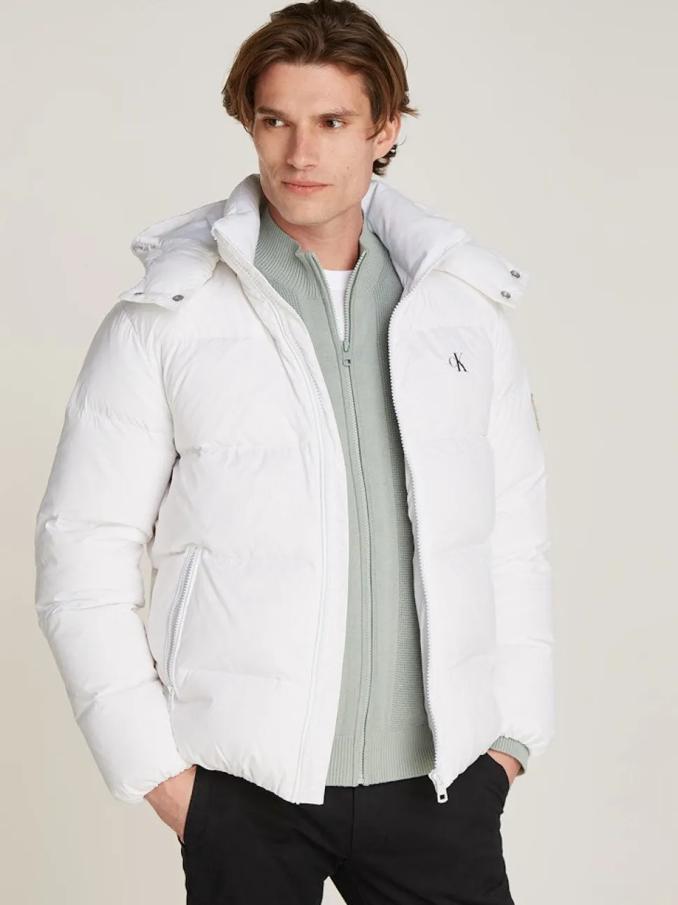 Calvin Klein Jeans Miesten Untuvatakki, K ESSENTIAL DOWN JACKET Valkoinen