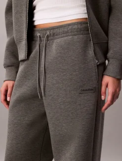 Calvin Klein Jeans naisten joggerit, SCUBA WIDE LEG PANT Vaaleanharmaa