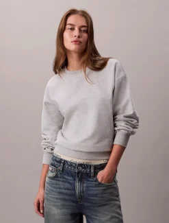 Calvin Klein Jeans naisten collegepaidat LS Archive Logo French Terry, harmaa