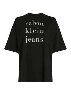 Calvin Klein Jeans naisten t-paita, SS CKJ LOGO TEE Musta