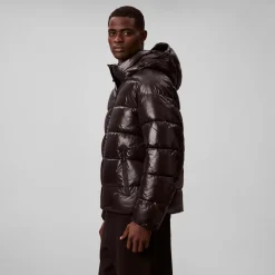 Calvin Klein Menswear LS Glossy Channeled Puffer JKT, musta