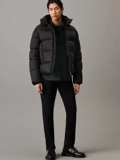 Calvin Klein Menswear Miesten Takki, HOODED QUILT PUFFER Musta