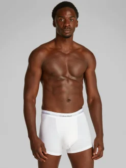 Calvin Klein miesten bokserit, ICON COTTON TRUNK 3PK WHITE Valkoinen