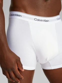 Calvin Klein miesten bokserit, ICON COTTON TRUNK 3PK WHITE Valkoinen