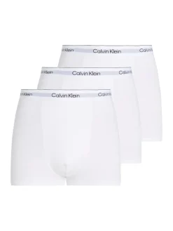 Calvin Klein miesten bokserit, ICON COTTON TRUNK 3PK WHITE Valkoinen
