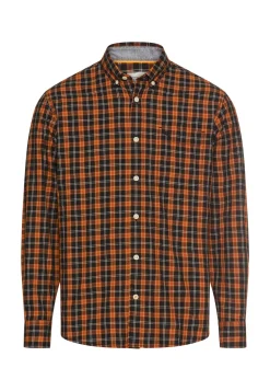 Camel Active miesten kauluspaita, CHECKED LS SHIRT Oranssi Kuosi