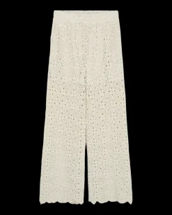 COPENHAGEN MUSE naisten housut, CROCHET PANT Luonnonvalkoinen