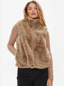 Freequent Naisten Liivi, FOXY VEST Vaalea Beige