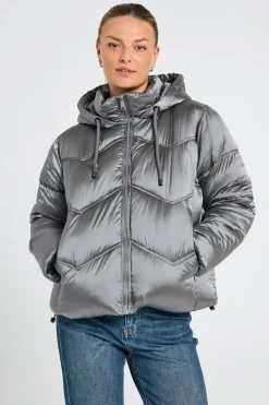Freequent Naisten Takki, K-SHORTY JACKET Hopeanharmaa