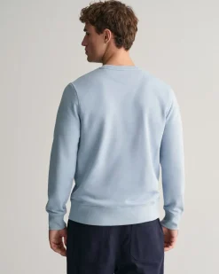Gant Miesten Collagepaita, REG SHIELD C-NECK Vaaleansininen