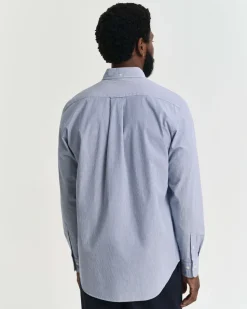 Gant miesten kauluspaita, REG DOBBY DOT STRIPE SHIRT Raidallinen Sininen