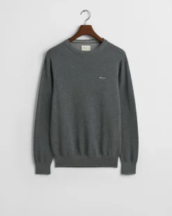 Gant miesten neulepusero, K COTTON PIQUE C-NECK TUMMANHARMAA