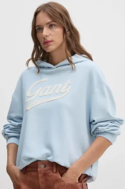Gant naisten huppari, SCRIPT GRAPHIC HOODIE Vaaleansininen