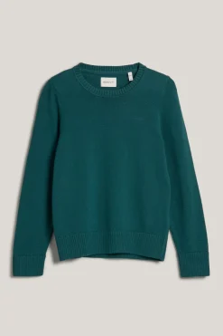 Gant Naisten Neule, CLASSIC COTTON C-NECK Tummanvihreä