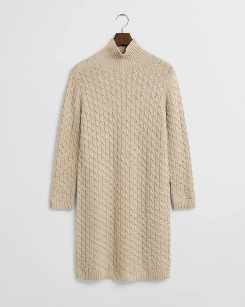 Gant naisten neulemekko CABLE KNIT DRESS, kitti