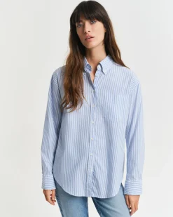 Gant naisten paitapusero, REL LUXURY OXFORD STRIPED BD SHIRT Vaaleansininen