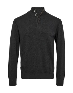 Gino marcello miesten neulepusero, GINO MARCELLO COTTON KNIT SWEATER Tummanharmaa