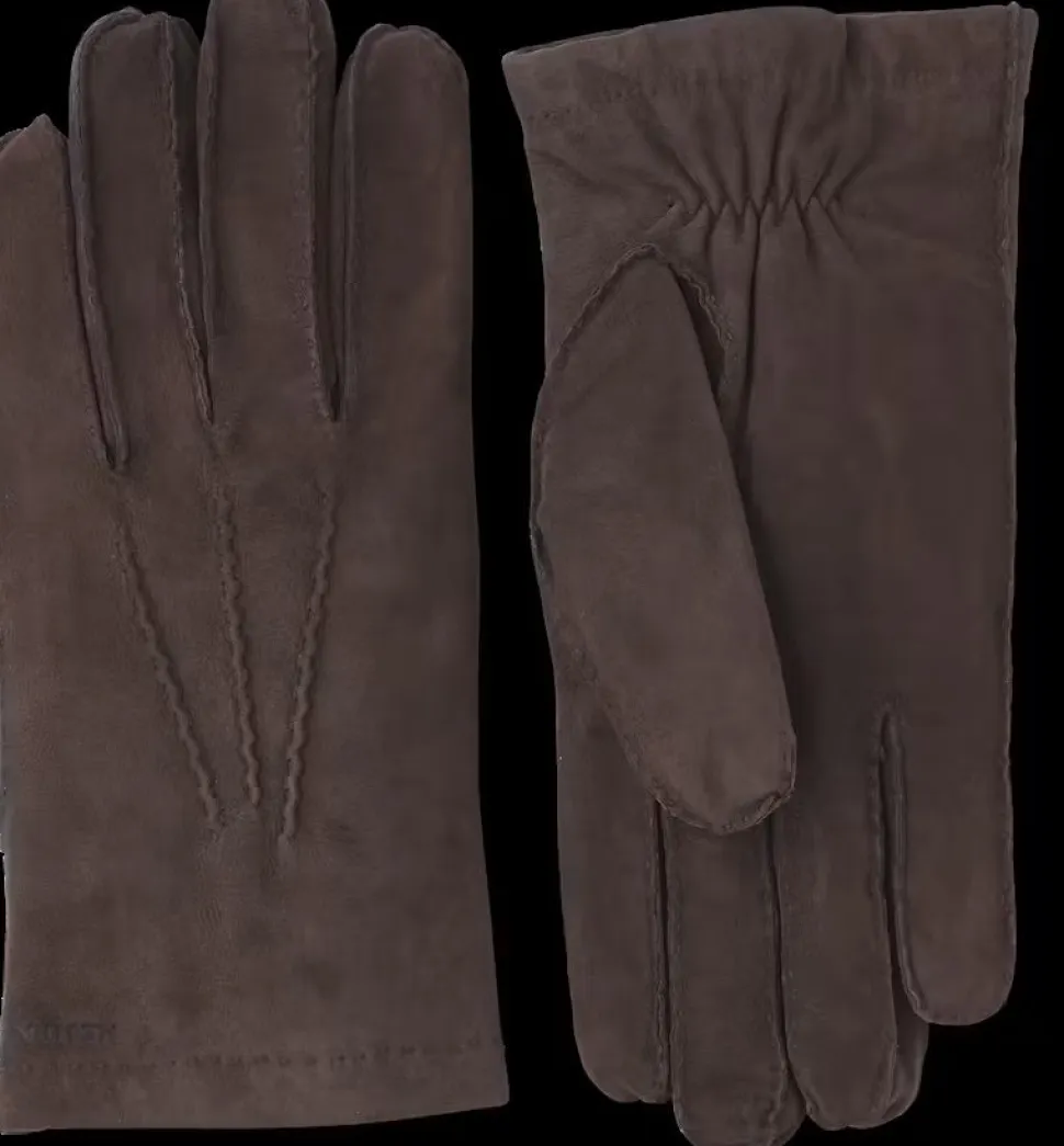 Hestra Unisex käsineet Arthur Suede Glove Wool Lining, mustanruskea