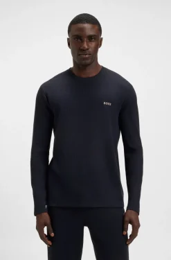 Hugo Boss miesten pyjamapaita WAFFLE LS SHIRT NOS, tummansininen
