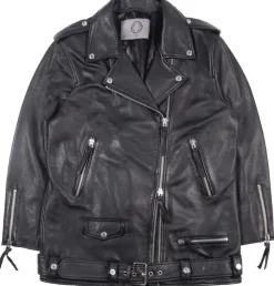 HUMAN SCALES Unisex Oversize Nahkatakki, EMELIE LEATHERJACKET Musta
