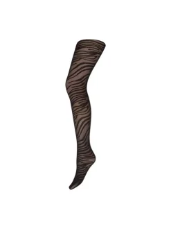 Hypethedetail naisten sukkahousut, HYPETHEDETAIL TIGHT ZEBRA 30DEN Musta Kuosi