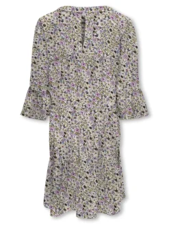 Kids Only lasten mekko, KOGGLOW LIFE ALBERTE 3/4 DRESS AOP Valkopohjainen Kuosi