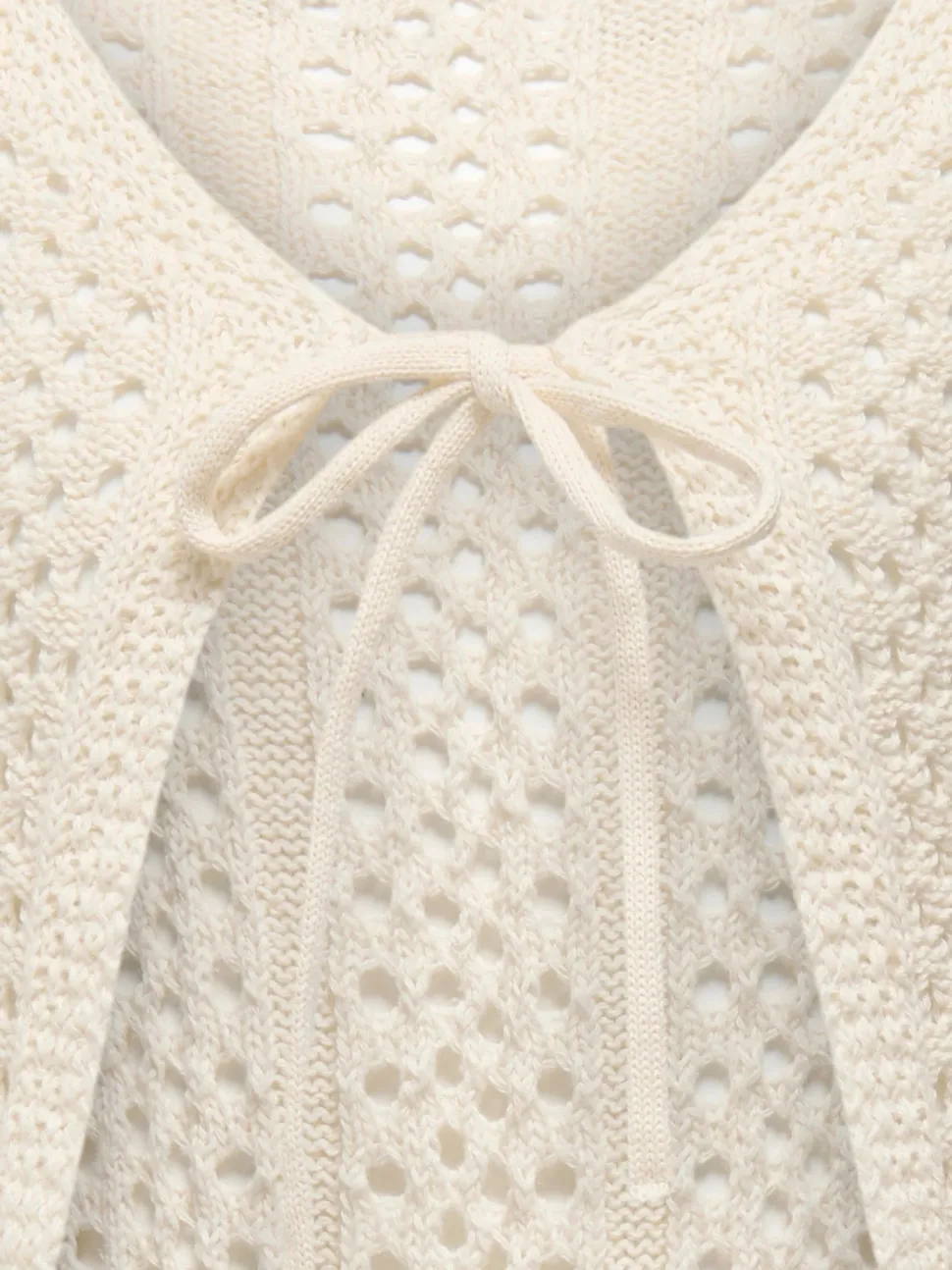 Kids Only lasten neule, KOGMARINA LIFE LS CROP V-NECK TIE KNT Luonnonvalkoinen