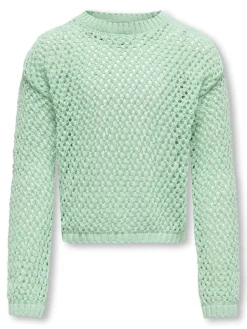 Kids Only lasten neulepusero, KOGDONNA LIFE O-NECK STRUCTURE KNIT Vaaleanvihreä