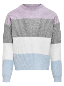 Kids Only Tyttöjen Raidallinen Neulepusero, KOGSANDY LS STRIPE PULLOVER Raidallinen Liila