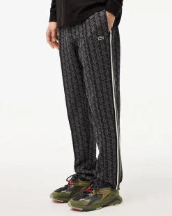 Lacoste Miesten Verryttelyhousut, MONOGRAM TRACK PANT Musta
