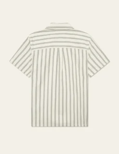 LES DEUX kauluspaita, LAWSON STRIPE SS SHIRT Raidallinen Vihreä