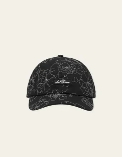 Les Deux lippis Flower Aoe Dad Cap, musta kuosi