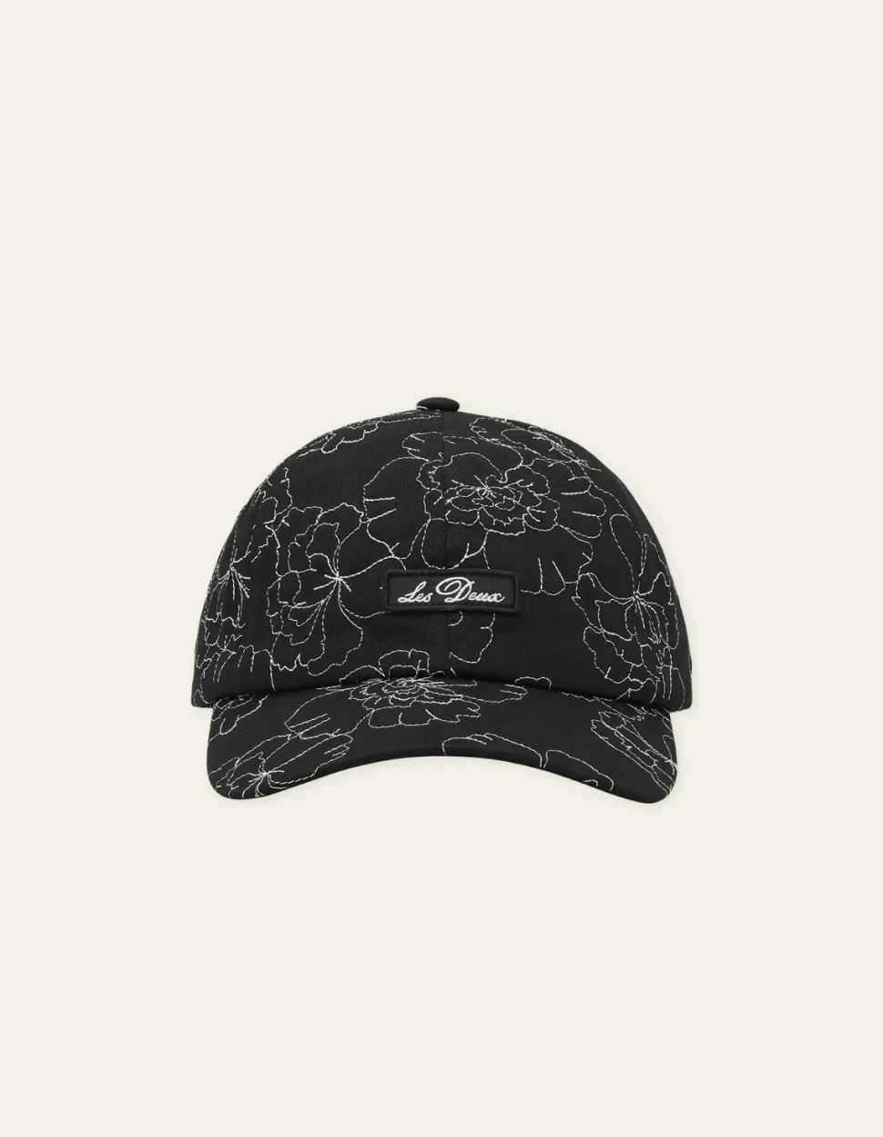 Les Deux lippis Flower Aoe Dad Cap, musta kuosi