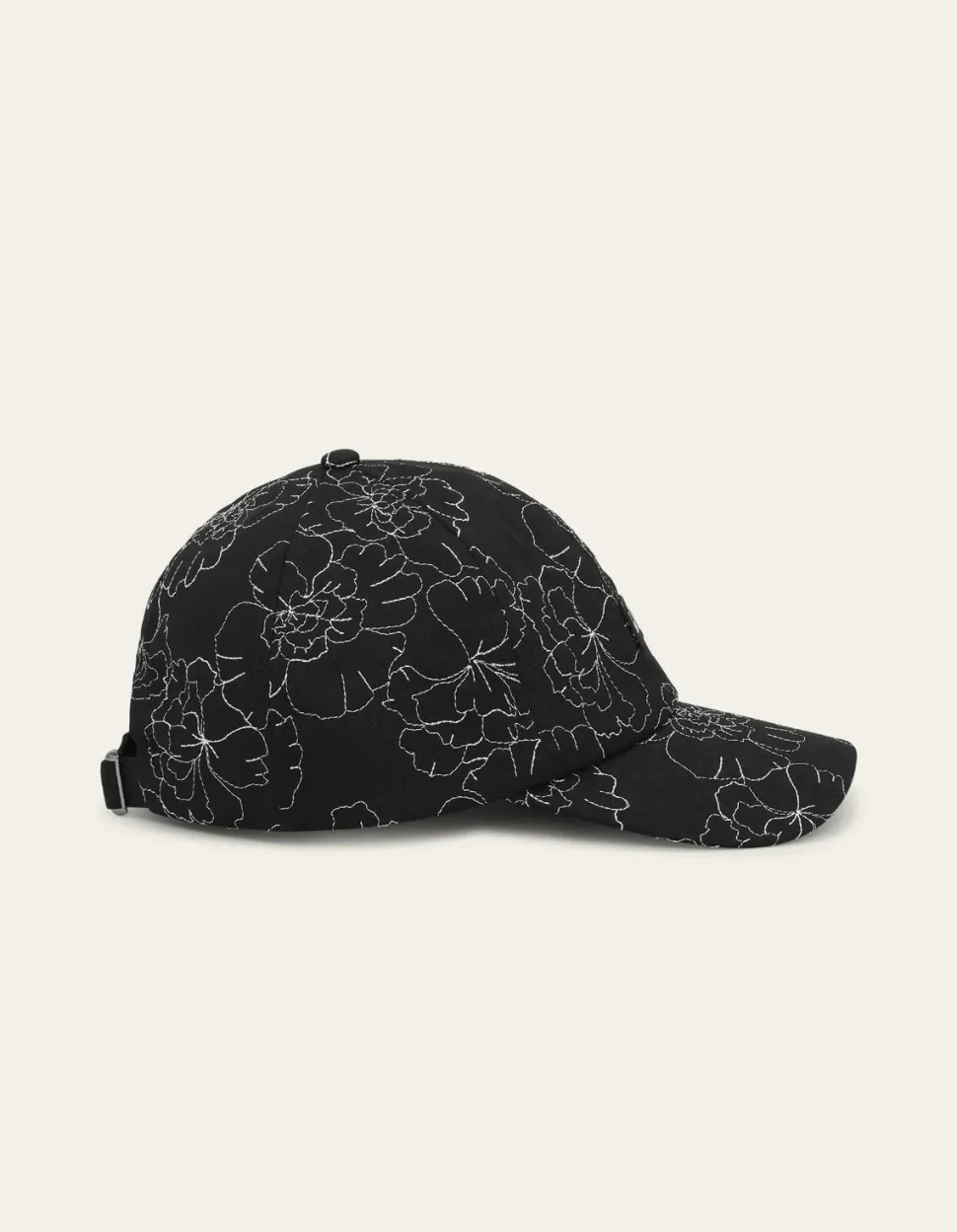 Les Deux lippis Flower Aoe Dad Cap, musta kuosi