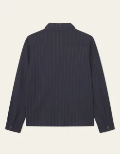 Les Deux miesten hybriditakki, MARSEILLE PINSTRIPE HYBRID JACKET Tummansininen