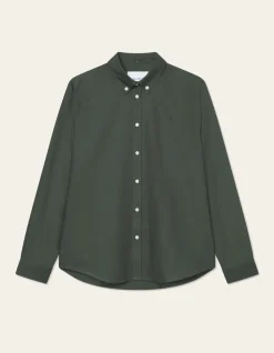 Les Deux miesten kauluspaita, KONRAD OXFORD SHIRT Tummanvihreä