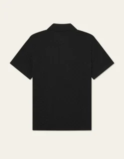 Les Deux miesten lyhythihainen neulepusero, GESPERTUS SS KNIT SHIRT Musta