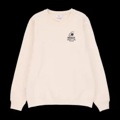 Makia miesten collegepaita K Cosmic Sweatshirt, luonnonvalkoinen