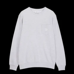 Makia miesten collegepusero, SQUARE POCKET SWEATSHIRT Vaaleanharmaa